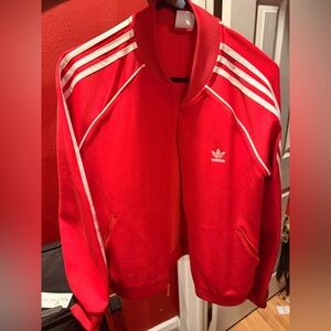Adidas Red and White Track Jacket